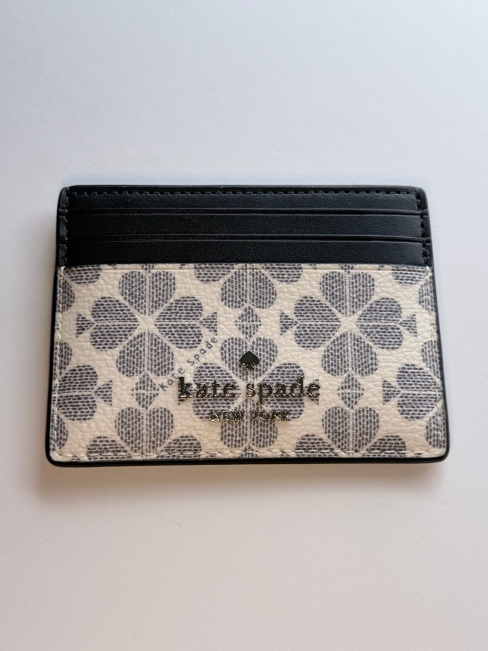 kate spade Black and Cream Floral Cardholder